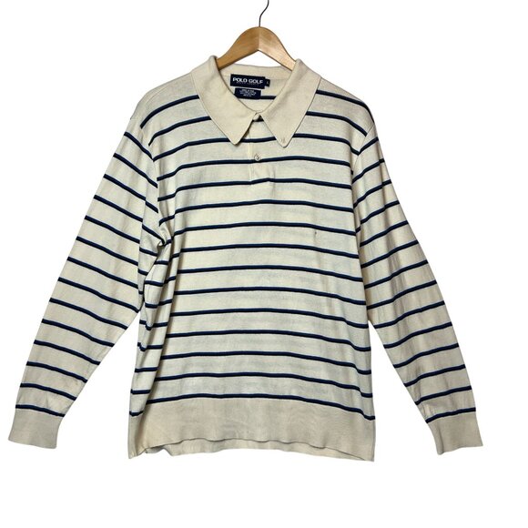 Polo Golf Ralph Lauren Mens Long Sleeve Cotton Collared Sweater L - Picture 1 of 13